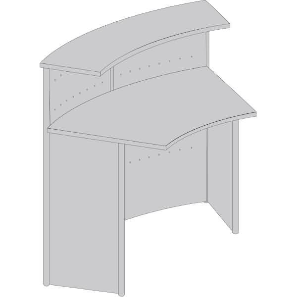 Kompakt-Theke Genua Grundtheke 45 Grad BxTxH 118x70x115cm alusilber/buche