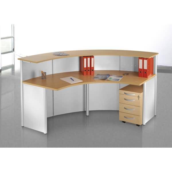 Kompakt-Theke Genua Anbautheke gerade BxTxH 116x70x115cm alusilber/buche