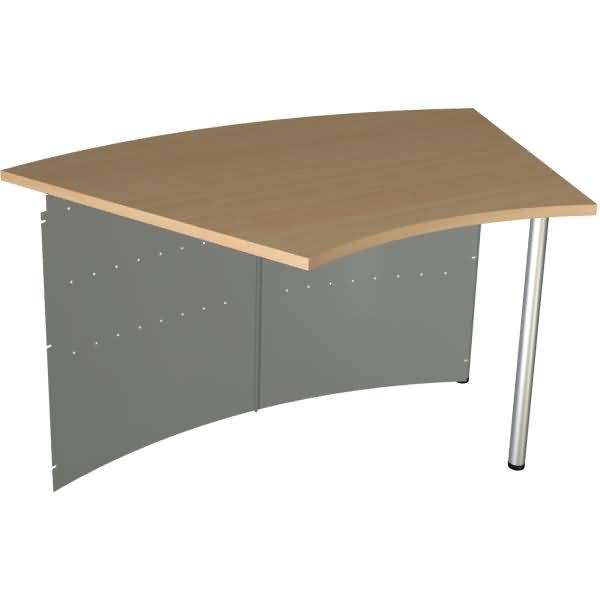 Kompakt-Theke Genua Anbautisch 45 Grad BxTxH 126,5x80x720cm alusilber/buche