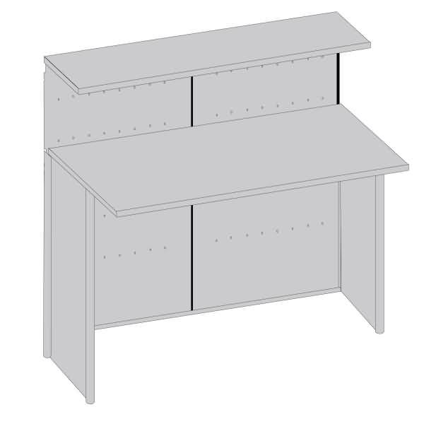 Kompakt-Theke Genua Grundtheke gerade BxTxH 1160x700x1150cm alusilber/buche