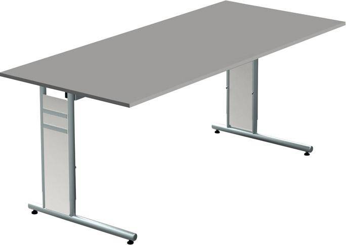 Schreibtisch C-Fuß 120x80x68-82 cm weiss