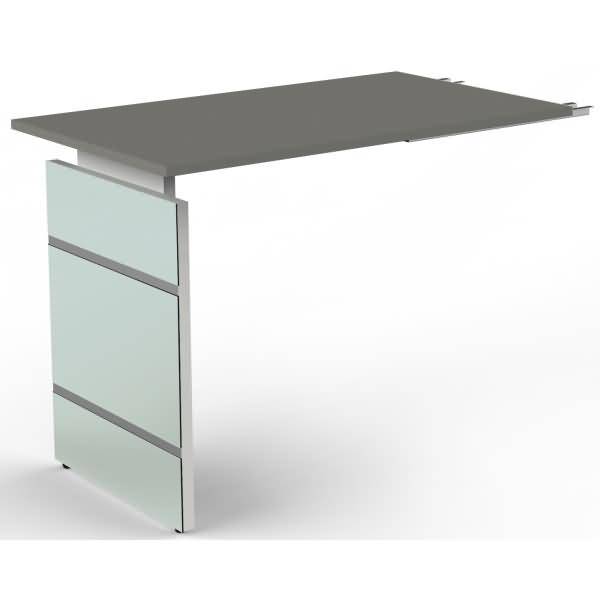 Anbautisch Lugano Glas BxT 100x60cm grafit