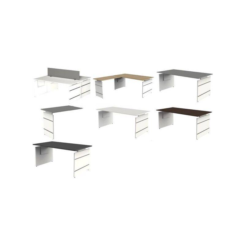 kerkmann Wangen-Schreibtisch Form 4, (B)1.800 mm, weiß