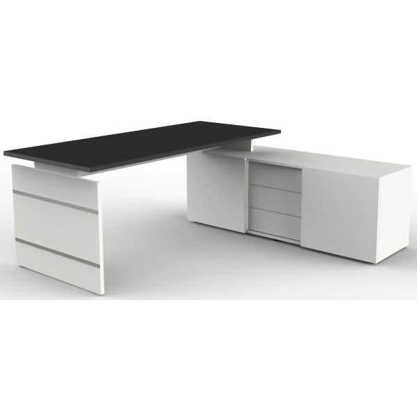 Komplettarbeitsplatz Form 4 mit Schreibtisch und Sideboard anthrazit