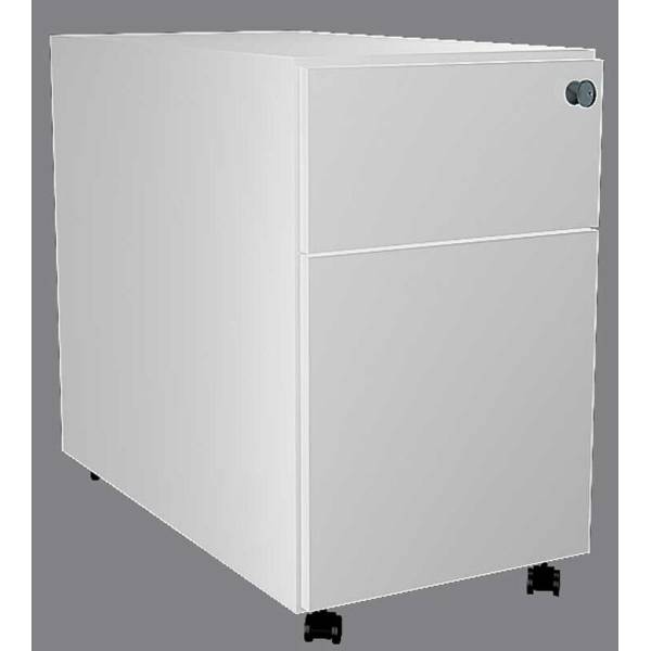 Rollcontainer Aveto BxTxH 420x800x540mm 1 Schub+1 Hängereg.-Auszug lichtgrau