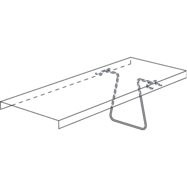 Klemmbügel für Bibliotheks-Regal Univers Tiefe 25cm lichtgrau