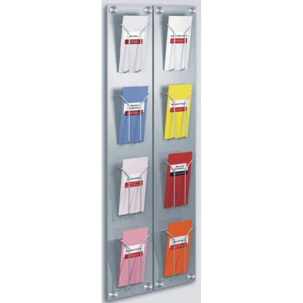 Wand-Prospekthalter artline DINlang 4 Fächer silber