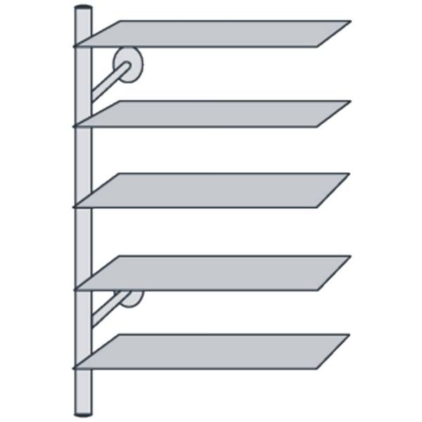 Regalelement mit 5 Böden Breite 800mm Edelstahl