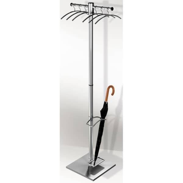 Garderobe G 12E Edelstahl incl. 6 Kleiderbügel