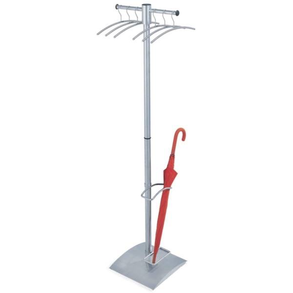 Garderobenständer G12 incl. 6 Kleiderbügel BxTxH 55x37x175cm silber