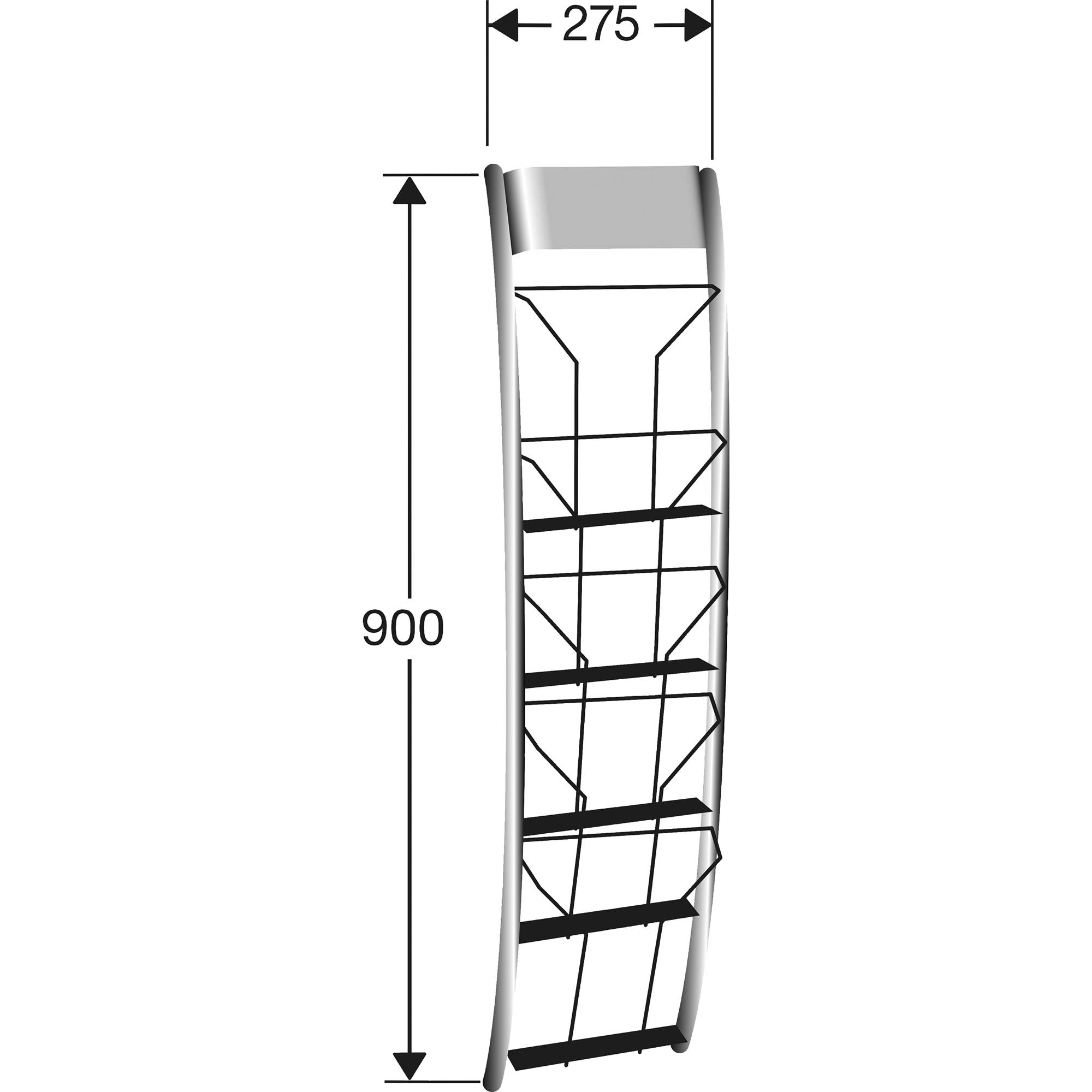 Kerkmann Wand-Prospekthalter Filio II 43698014 5Fächer silber