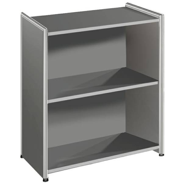 Einzelschrank Artline Transparent breit 2 OH BxTxH 80x38x80cm anthrazit