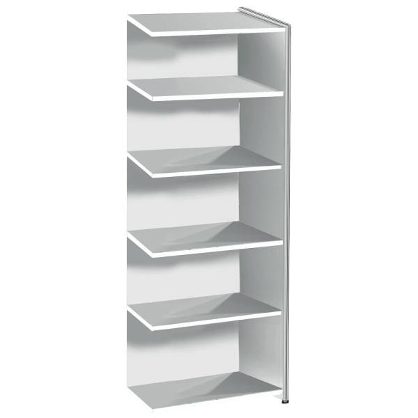 Anbauschrank Artline Transparent breit 5 OH BxTxH 78x38x185cm weiß