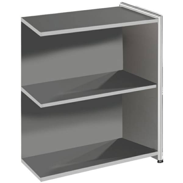 Anbauschrank Artline Transparent breit 2 OH BxTxH 78x38x80cm anthrazit