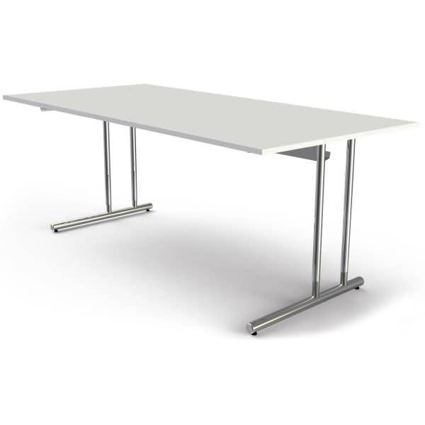 Schreibtisch Artline extragroß C-Fuß 200x100x68-82cm weiß