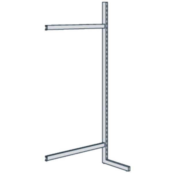 Bibliotheks-Regal Univers Ständer einseitig Anbaufeld BxH 100x200cm lichtgrau