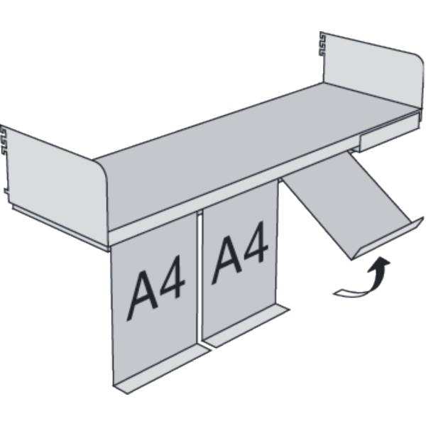Klappenboden für Bibliotheks-Regal Univers BxT 100x30cm lichtgrau