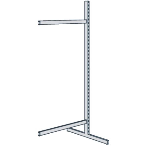 Bibliotheks-Regal Univers Ständer doppelseitig Anbaufeld BxH 75x175cm lichtgrau