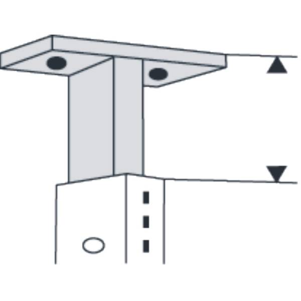 Deckenverbinder für Bibliotheks-Regal Univers lichtgrau