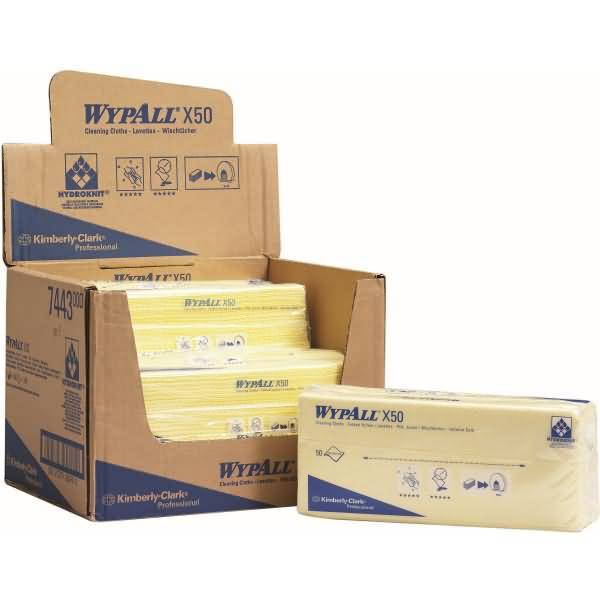 Wischtücher Wypall X50 1-lagig 41,6x24,5cm Interfold gelb