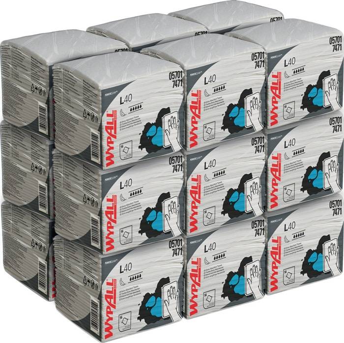 Wischtuch WYPALL L 40 7471 L305xB318ca.mm weiß 1-lagig,viertelgefalt.1008 Tü./KT