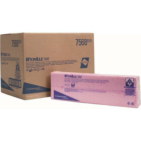 Wischtücher Wypall X80 1-lagig 41,6x34,4cm Interfold rot