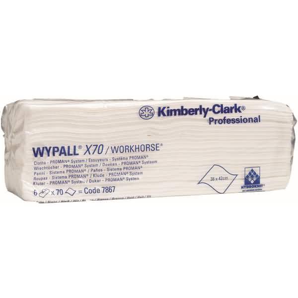 Wischtücher Wypall X70 1-lagig 38x42cm Proman Interfold weiß