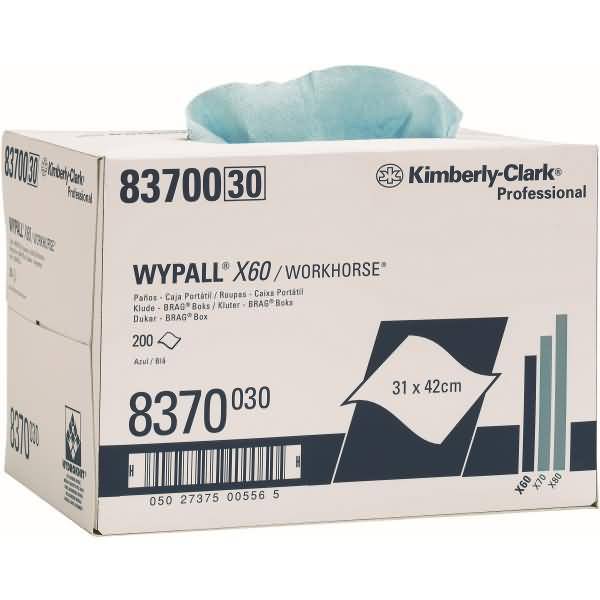 Wischtücher Wypall X60 1-lagig 31,7x42,6cm Bragbox hellblau