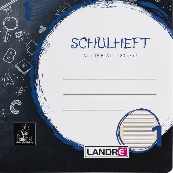 Schulheft A4 16 Blatt 80 g/qm Lineatur 1 (für alle Ausgangsschriften)
