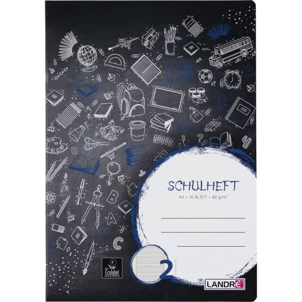 Schulheft A4 16 Blatt 80 g/qm Lineatur 2 (für alle Ausgangsschriften)