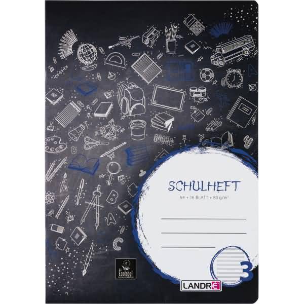 Schulheft A4 16 Blatt 80 g/qm Lineatur 3 (liniert)