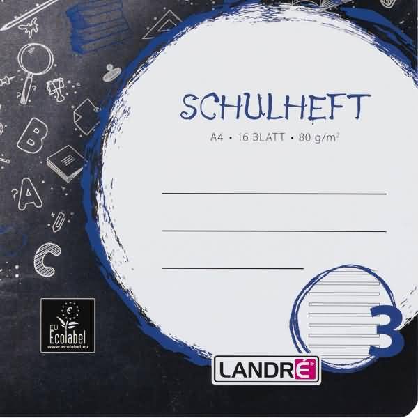 Schulheft A4 16 Blatt 80 g/qm Lineatur 3 (liniert)
