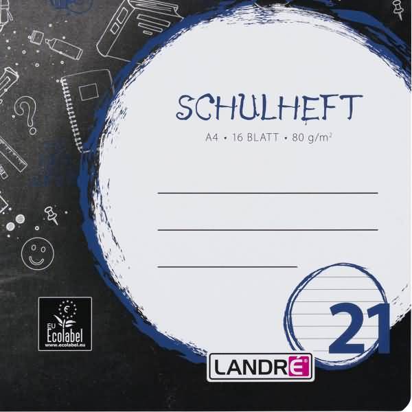 Schulheft A4 16 Blatt 80 g/qm Lineatur 21 (liniert)