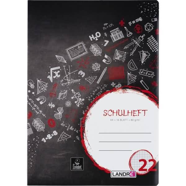 Schulheft A4 16 Blatt 80 g/qm Lineatur 22 (kariert)