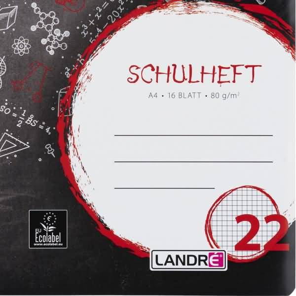 Schulheft A4 16 Blatt 80 g/qm Lineatur 22 (kariert)
