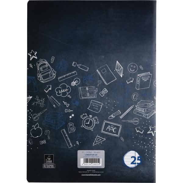 Schulheft A4 16 Blatt 80 g/qm Lineatur 25 (liniert mit Rand rechts)