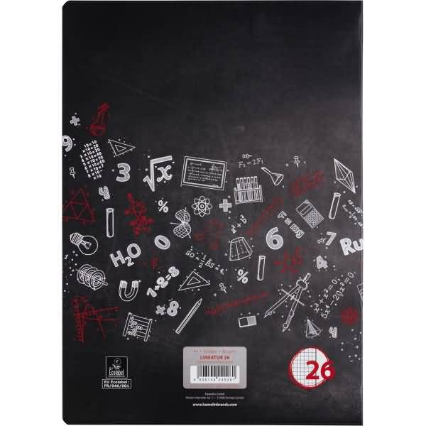 Schulheft A4 16 Blatt 80 g/qm Lineatur 26 (kariert mit Rand rechts)
