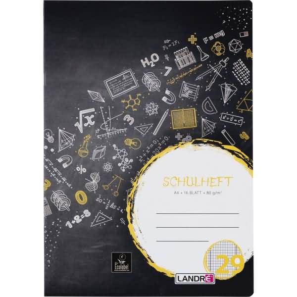 Schulheft A4 16 Blatt 80 g/qm Lineatur 29 (rautiert mit Doppelrand)