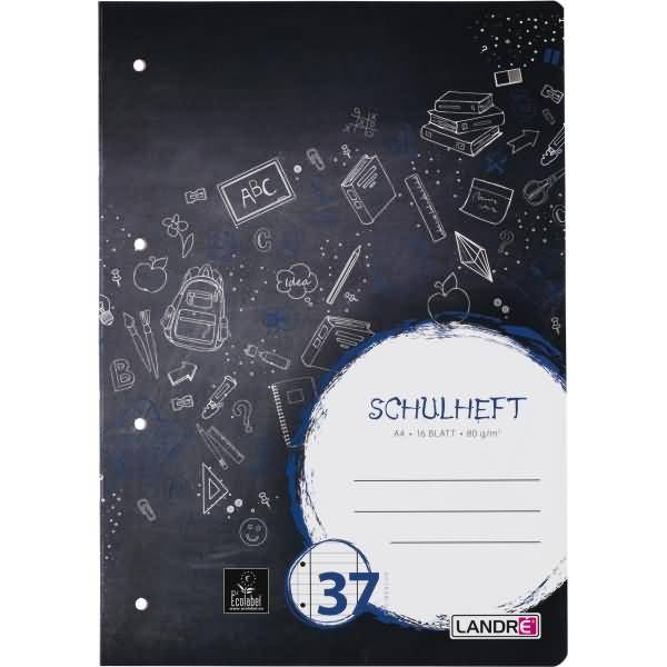 Schulheft A4 16 Blatt 80 g/qm 4-fach gelocht Lineatur 37 perforiert