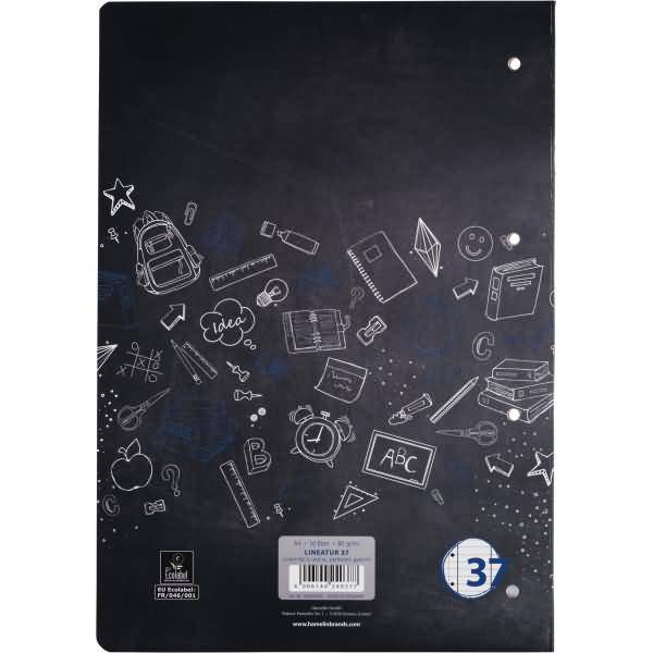 Schulheft A4 16 Blatt 80 g/qm 4-fach gelocht Lineatur 37 perforiert