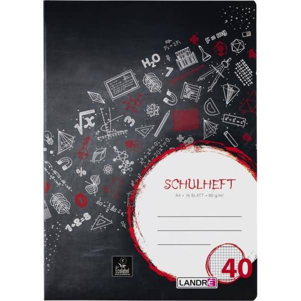 Schulheft A4 16 Blatt 80 g/qm 4-fach gelocht Lineatur 40 kariert