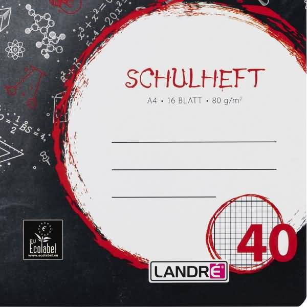 Schulheft A4 16 Blatt 80 g/qm 4-fach gelocht Lineatur 40 kariert