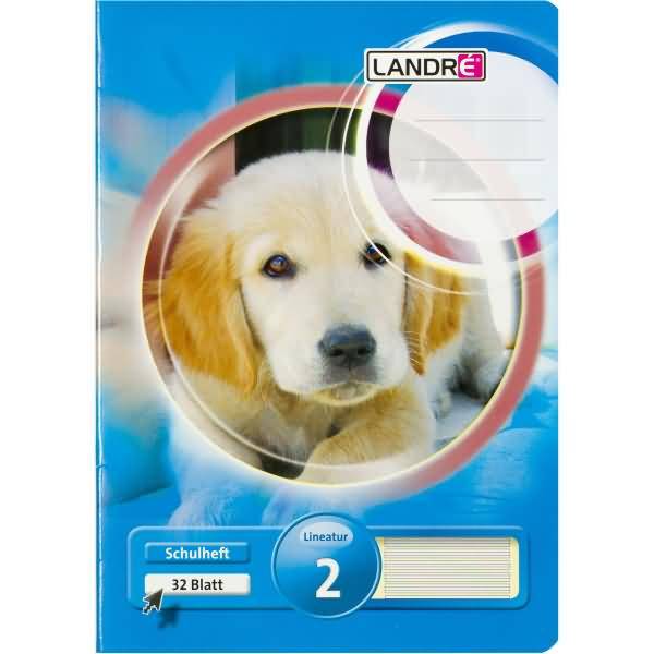 Schulheft A4 32 Blatt 80 g/qm Lineatur 2 (für alle Ausgangsschriften)