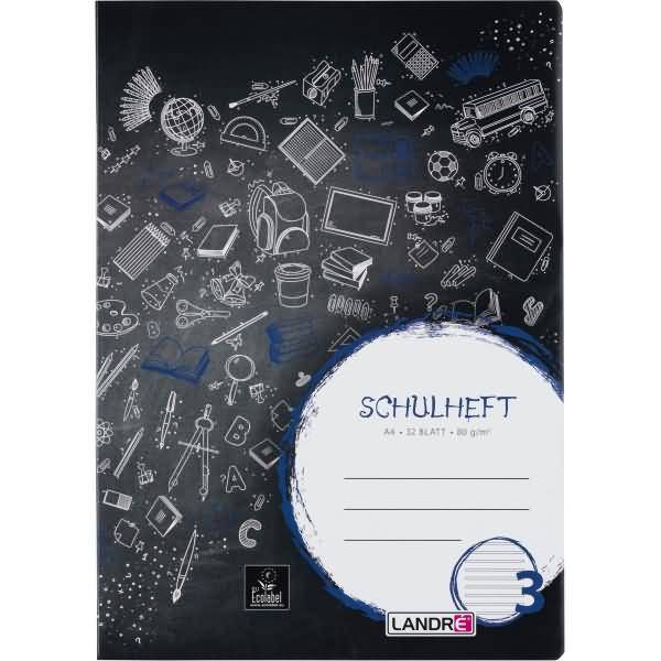 Schulheft A4 32 Blatt 80 g/qm Lineatur 3 (liniert)
