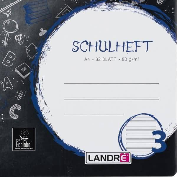 Schulheft A4 32 Blatt 80 g/qm Lineatur 3 (liniert)