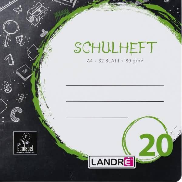 Schulheft A4 32 Blatt 80 g/qm Lineatur 20 (blanko)