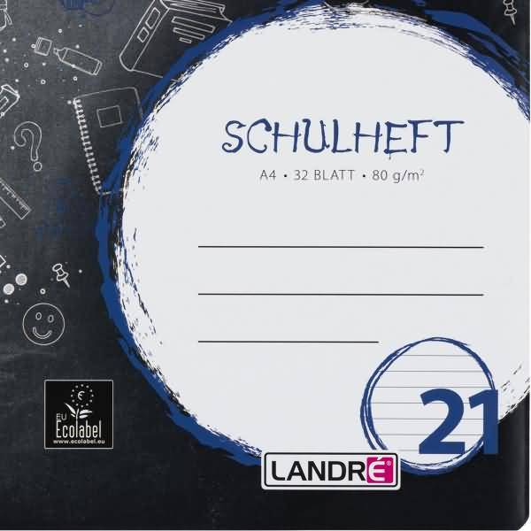 Schulheft A4 32 Blatt 80 g/qm Lineatur 21 (liniert)