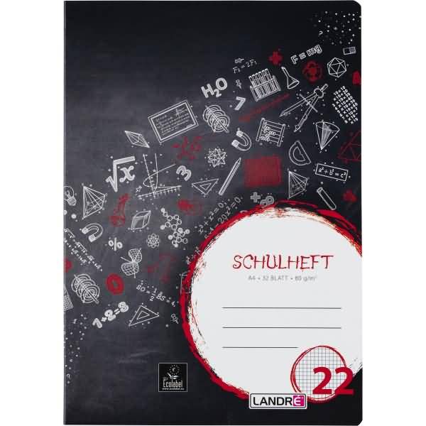 Schulheft A4 32 Blatt 80 g/qm Lineatur 22 (kariert)