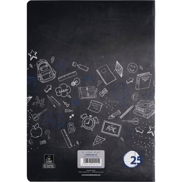 Schulheft A4 32 Blatt 80 g/qm Lineatur 25 (liniert mit Rand rechts)