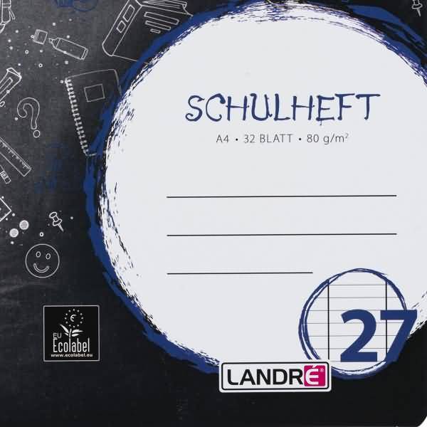Schulheft A4 32 Blatt 80 g/qm Lineatur 27 (liniert mit Doppelrand)